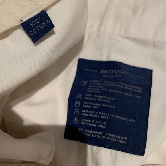 Men's Incotex 100% cotton canvas beige casual pant - Picture 5 of 16